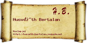 Husvéth Bertalan névjegykártya