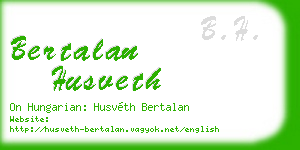 bertalan husveth business card