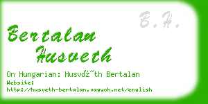 bertalan husveth business card